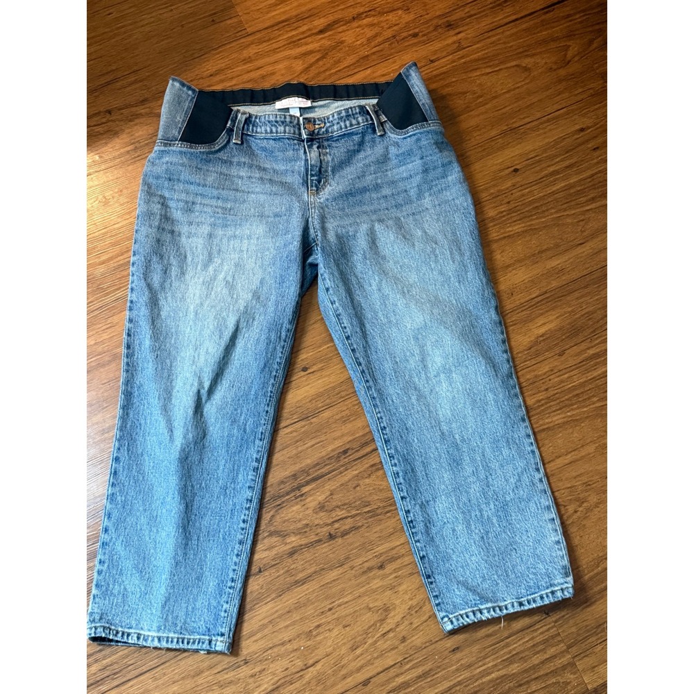 Isabel Maternity Ingrid & Isabel Vintage Straight Panel Jeans Blue Size 12